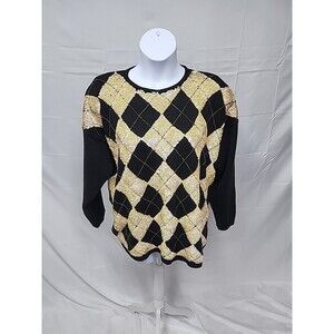 Kathryn Deene Harlequin Sequin Beaded Statement Sweater Womens Size 22 /24